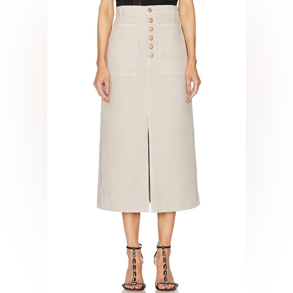 Ulla Johnson The Bea Denim Dove Midi Skirt Size 2